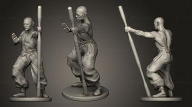 Military figurines monk 2 3d model